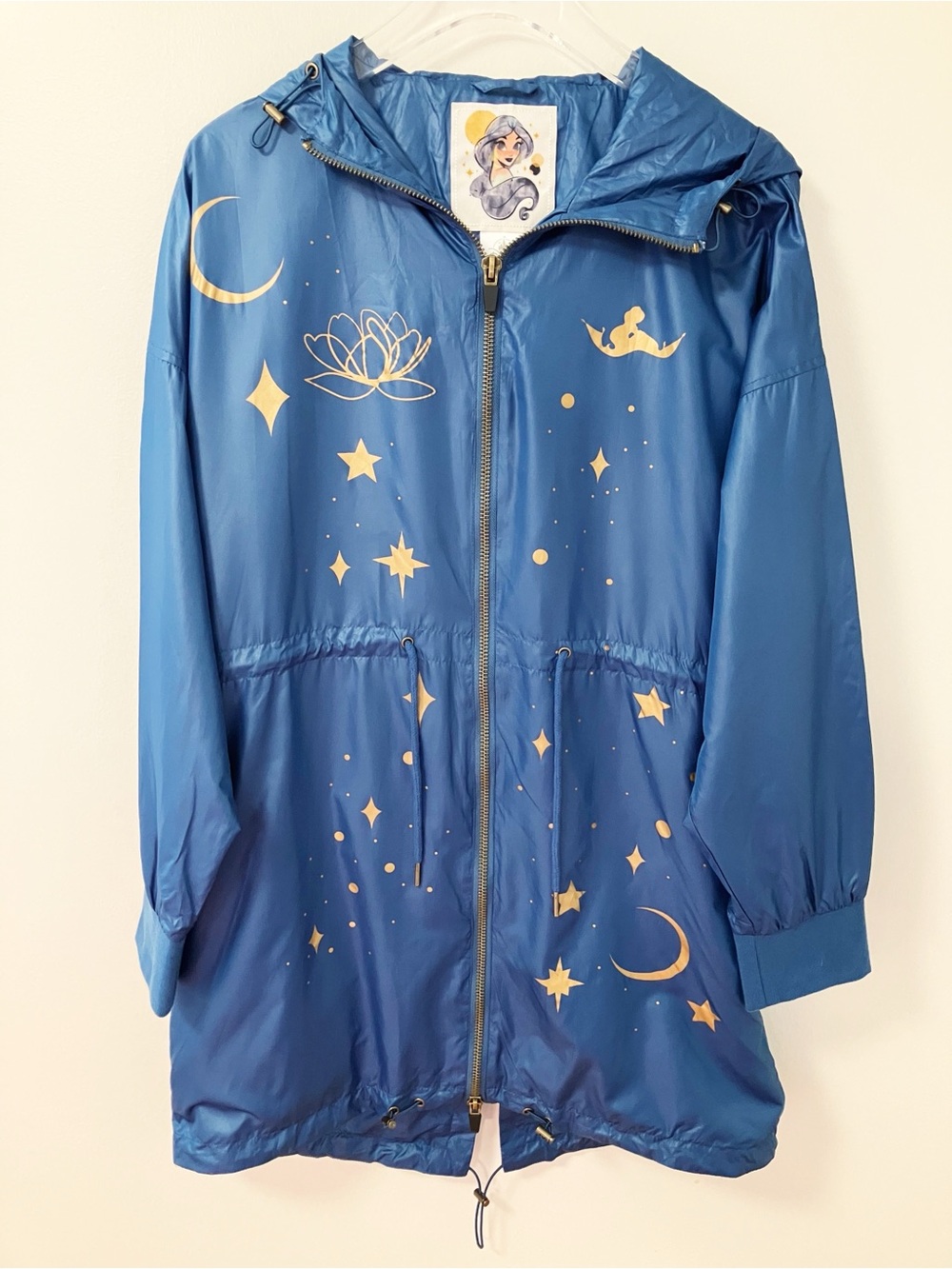 Disney | Blue Jasmine Aladdin Oversized Rain Jacket L Casual Celestial Travel